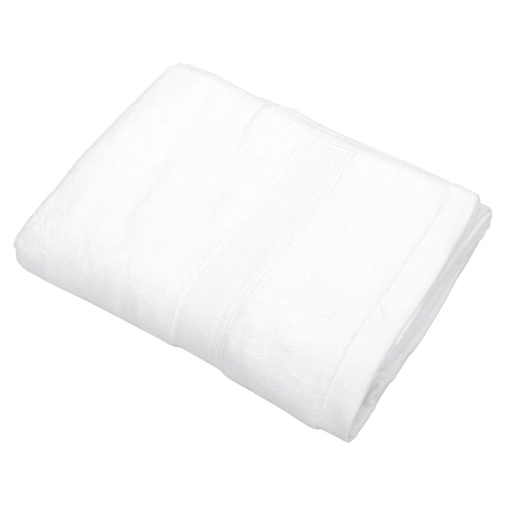 1 Pcs Plain Soft Absorbent Cotton Bath Towel White 27.56" x 55.12"